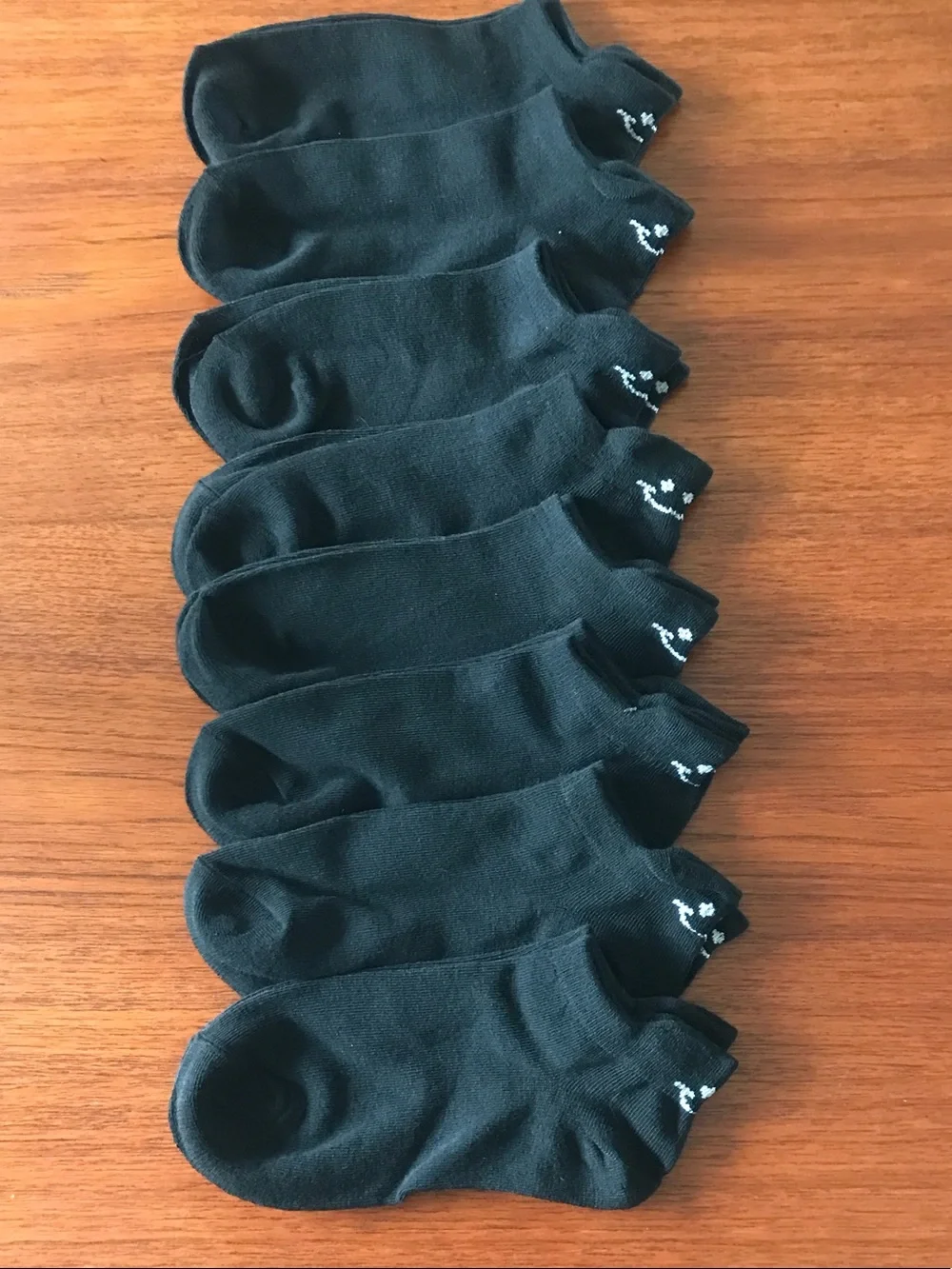 Women's  fun face Black No-Show Socks - Pack of 8